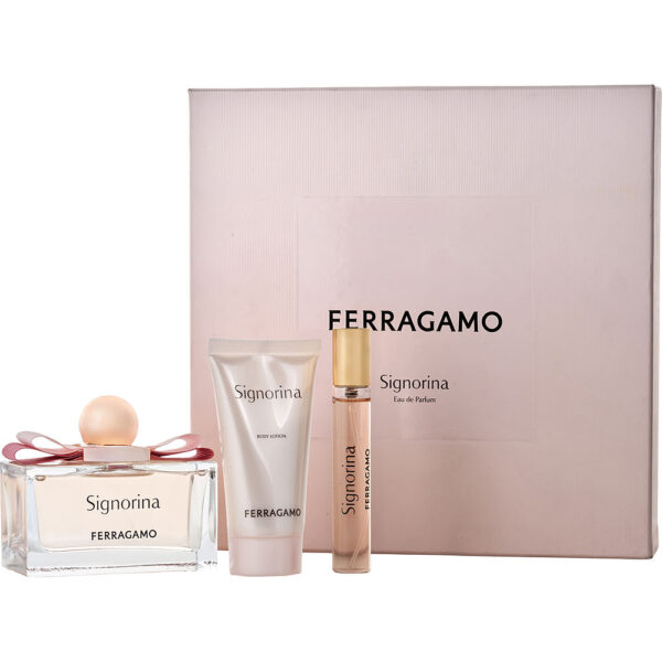 Salvatore Ferragamo Signorina & BODY LOTION & Eau de Parfum for Women – 3.4 oz