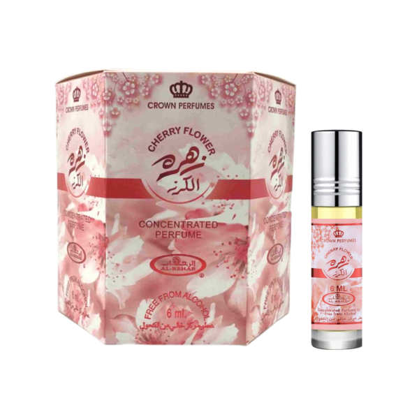 Cherry Flower . Roll on by Al Rehab Box of 6 Perfume Oil for Unisex (Sample) Cherry Flower . Roll on by Al Rehab Box of 6 Perfume Oil for Unisex (Sample)