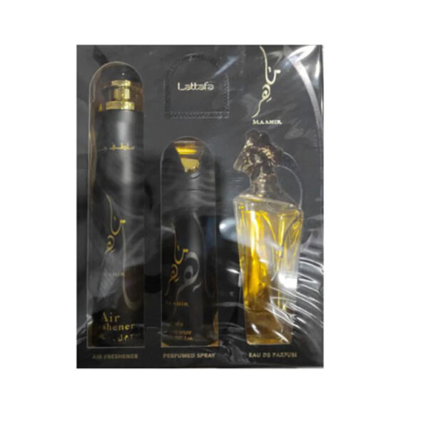 Lattafa Maahir 3 piece Eau de Parfum for Unisex (Gift Set) Lattafa Maahir 3 piece Eau de Parfum for Unisex (Gift Set)