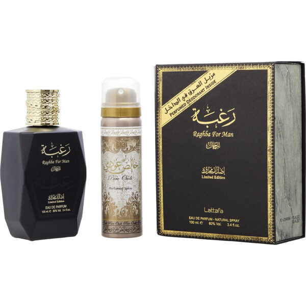 Lattafa Raghba Man & DEODORANT Eau de Parfum for Men (Gift Set) Lattafa Raghba Man & DEODORANT Eau de Parfum for Men (Gift Set)