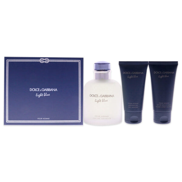 D&G Light Blue by Dolce and Gabbana 3 Pc for Men (Gift Set)
