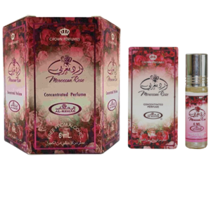 Moroccan Rose . Roll on by Al Rehab Box of 6 Perfume Oil for Unisex (Sample)